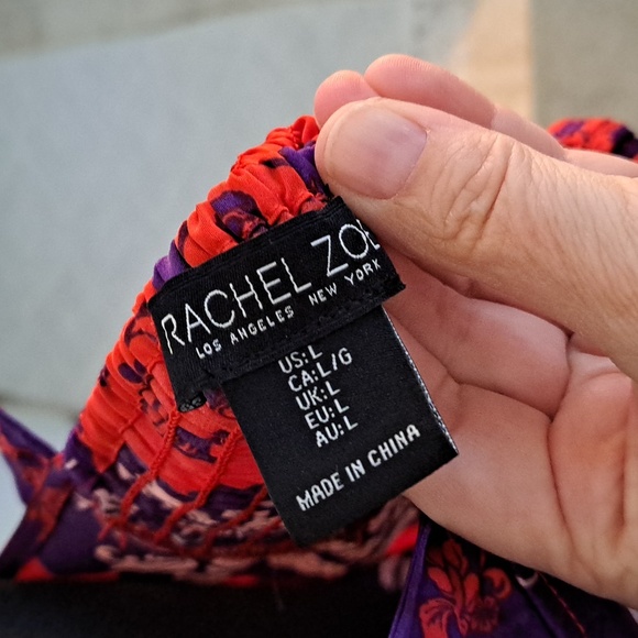 NWOT RACHEL ZOE purple and red tank/halter style top; Size L - Picture 4 of 6